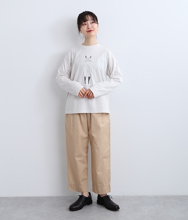 ichiro yamaguchi.長袖Tシャツ(A・ホワイト×HANA)