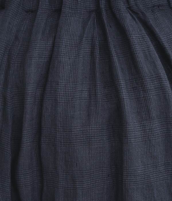 製品洗い　リネンギャザースカート(B・ブラック)