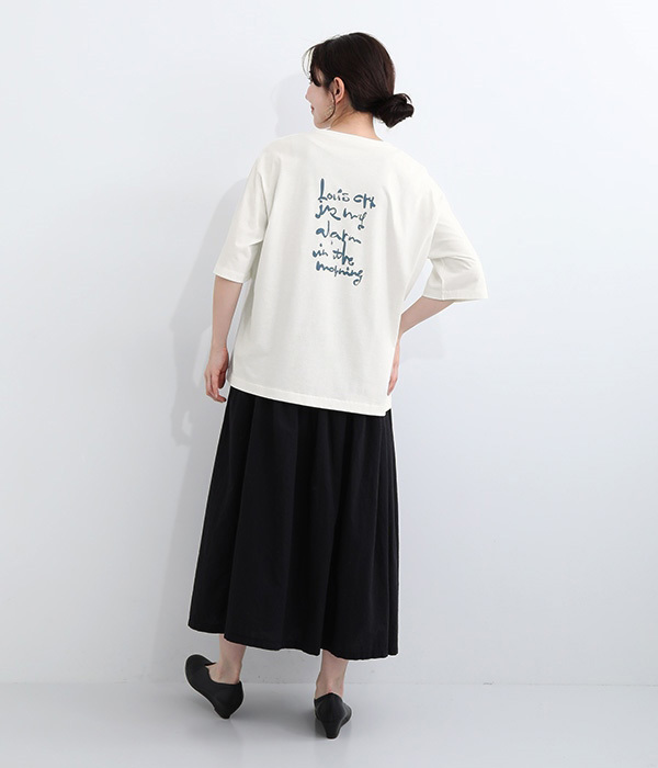 hesoさんイラストTシャツ(A・オフホワイト×文字)