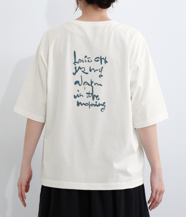 hesoさんイラストTシャツ(A・オフホワイト×文字)