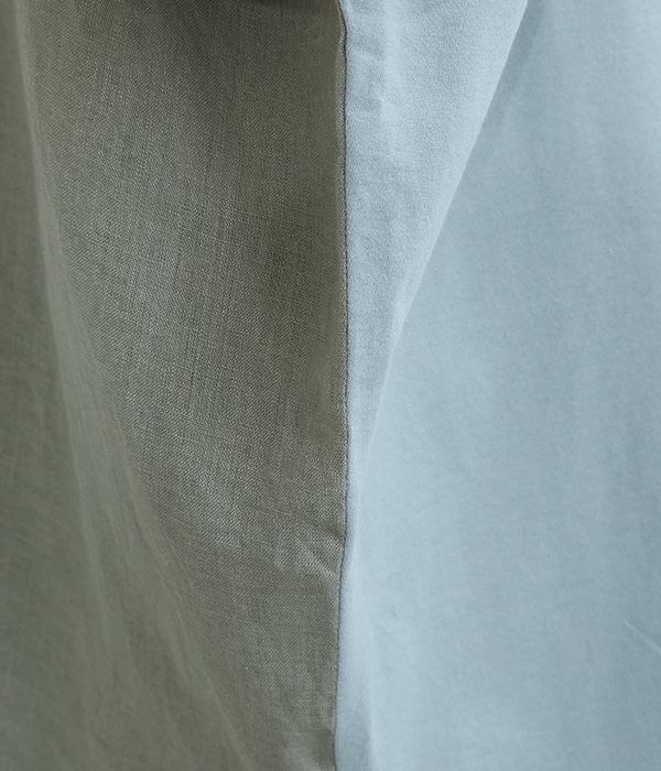 製品洗い リネンバスクTシャツ(B・ブルーグレー)
