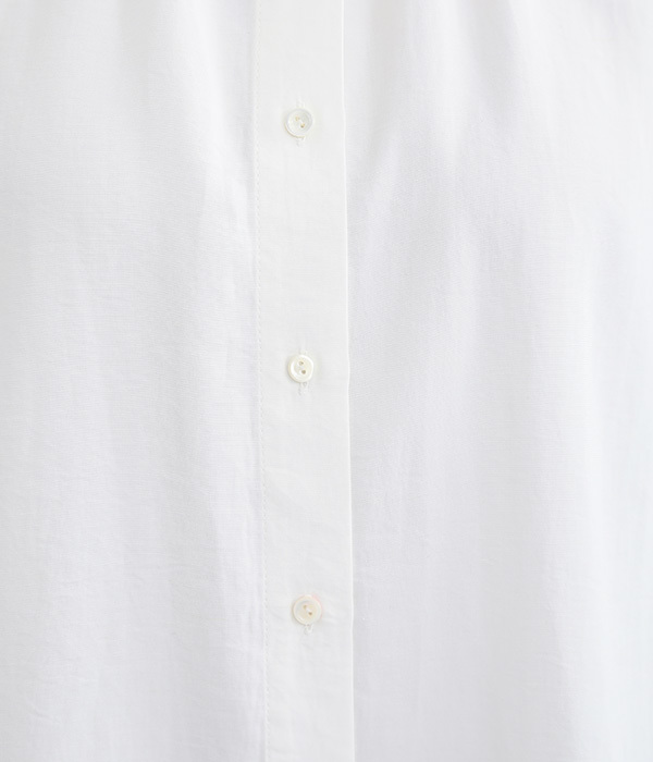 製品洗い リネン混フレンチスリーブシャツ(A・オフホワイト)