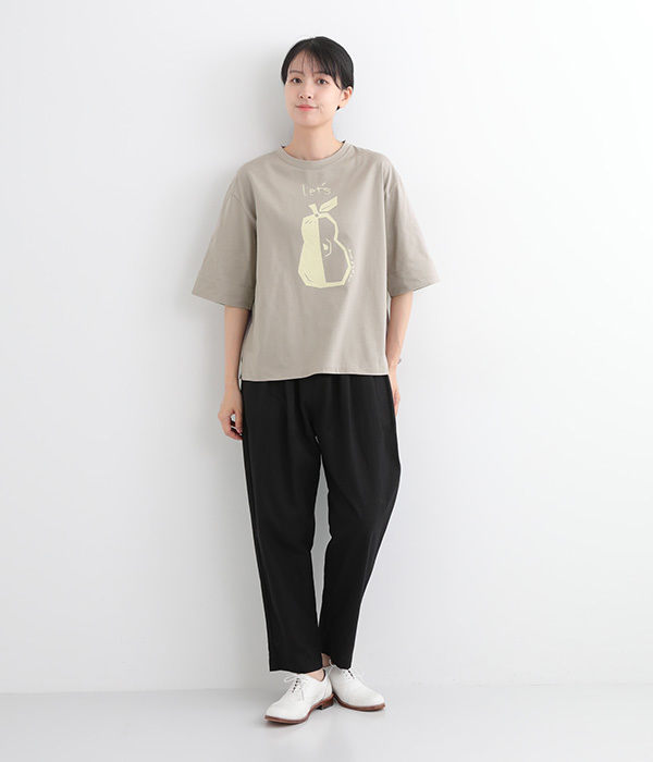 天竺フルーツプリントTシャツ(A・オフホワイト巨峰柄)