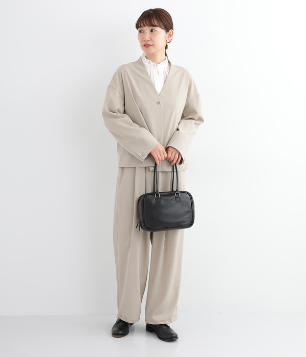 牛革ボストンバッグ(B・ブラック)
