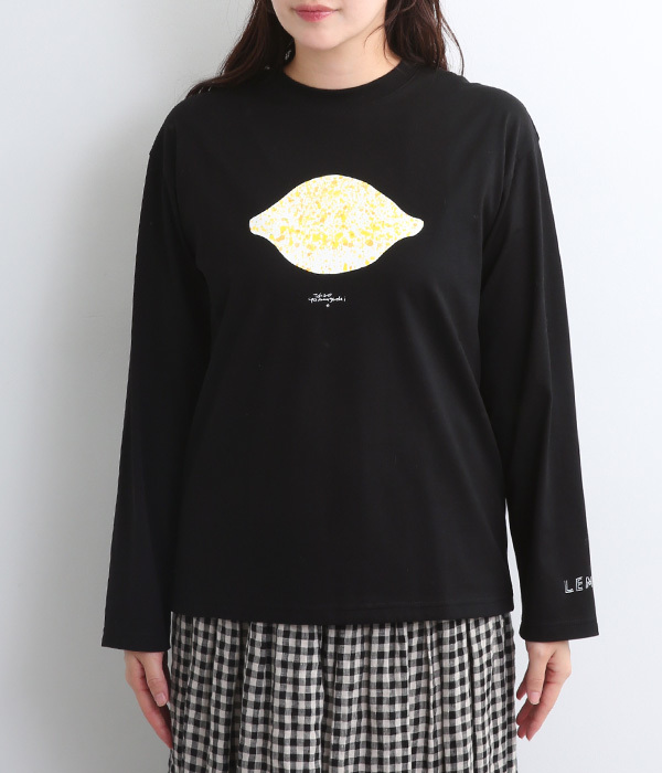 ichiro yamaguchi.長袖Tシャツ(C・ブラック×LEMON)