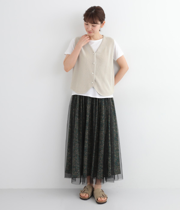 SAKURAPAPER片畦ベスト(A・ベージュ)