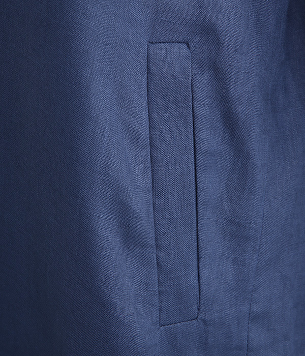 リネン×エンブロイダリー刺繍ワンピース(C・ブルー)