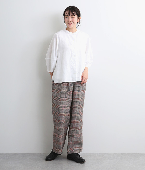 丸襟バルーン袖シャツ(A・オフホワイト)
