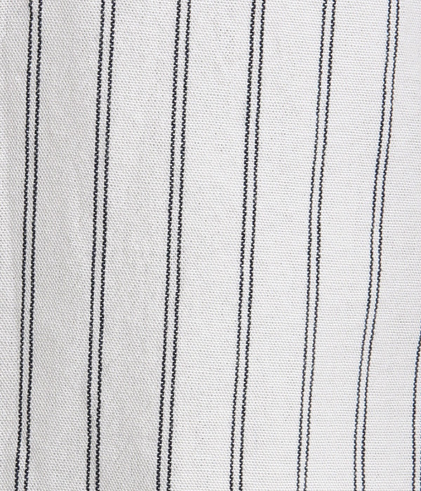 丸襟バルーン袖シャツ(B・ストライプ)