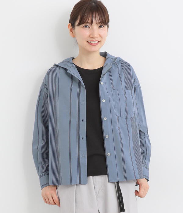 パーカになりたかったシャツ(ブルー)