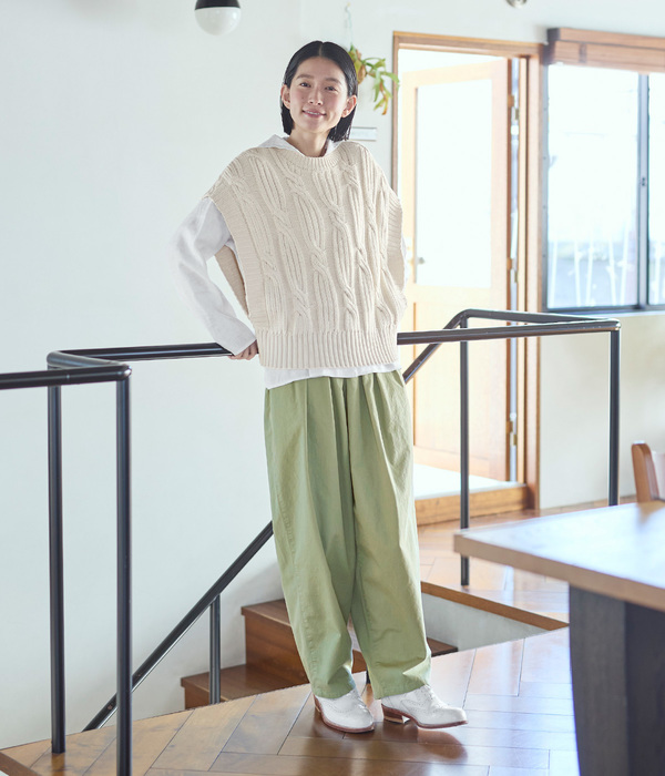 ほどよいパンツ(カーキ)【再入荷】｜Sunny clouds