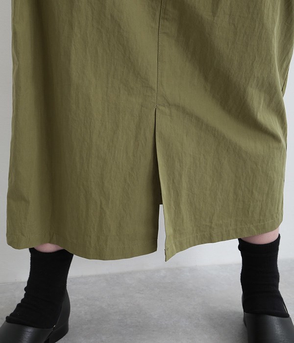 コットンナイロン　ミリタリーBOXスカート(B・グリーン)