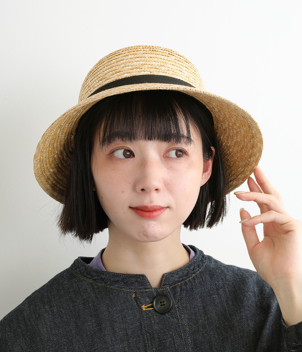 Franka　フランカ　女優帽(ナチュラル×ブラック)