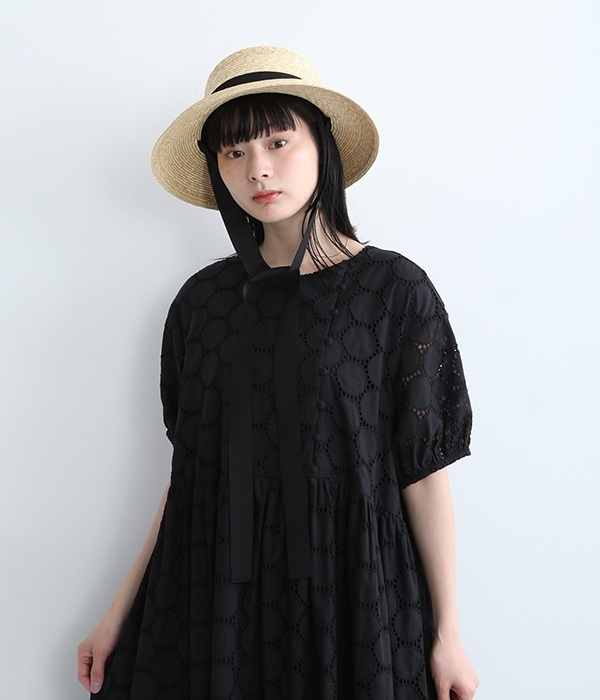 Bianka　ビアンカ　ロングリボン　カサブランカ(ナチュラル×ブラックリボン)