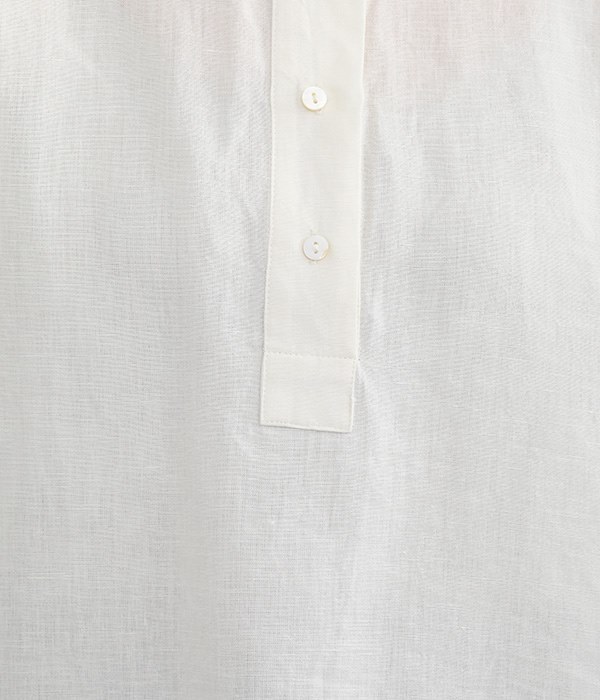 India Linen cotton　ヘンリーネックプルオーバー(A・オフホワイト)