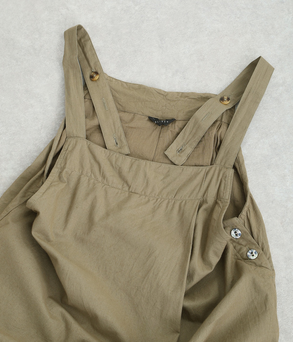 コットンワイドサロペット(B・チャコールグレー)