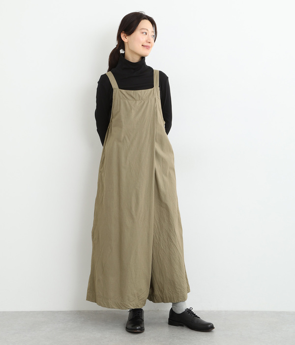 コットンワイドサロペット(B・チャコールグレー)