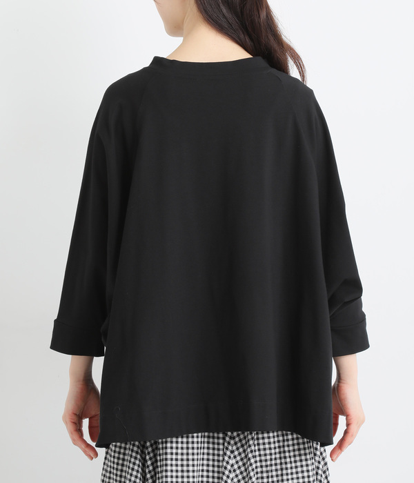 ラグランワイドTシャツ(C・ブラック)