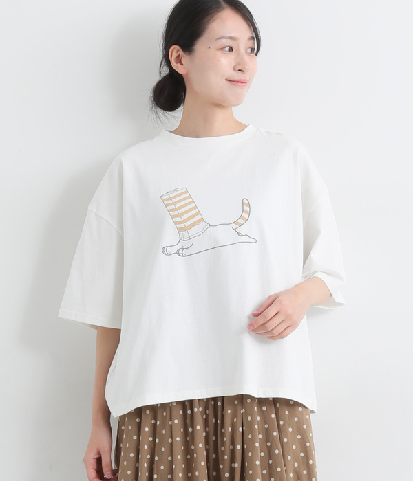箱で遊ぶCAT Tシャツ(A・ホワイト)