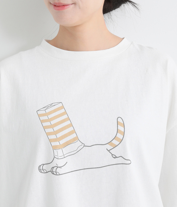 箱で遊ぶCAT Tシャツ(A・ホワイト)