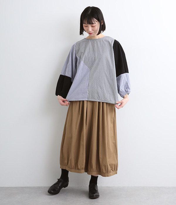コットン ナチュラルバルーンパンツ(B・ブラック)