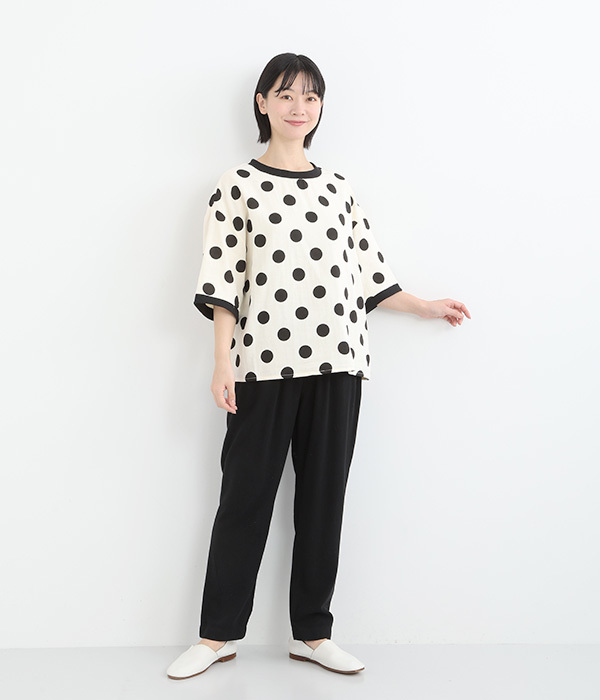 リネン混 テーパードパンツ(C・ブラック)｜COLORK（カラック）の