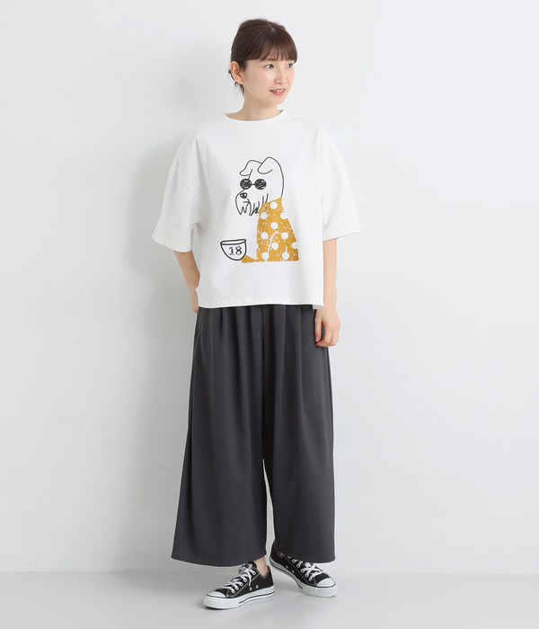 サングラスかけられた犬Tシャツ(C・ブラック)