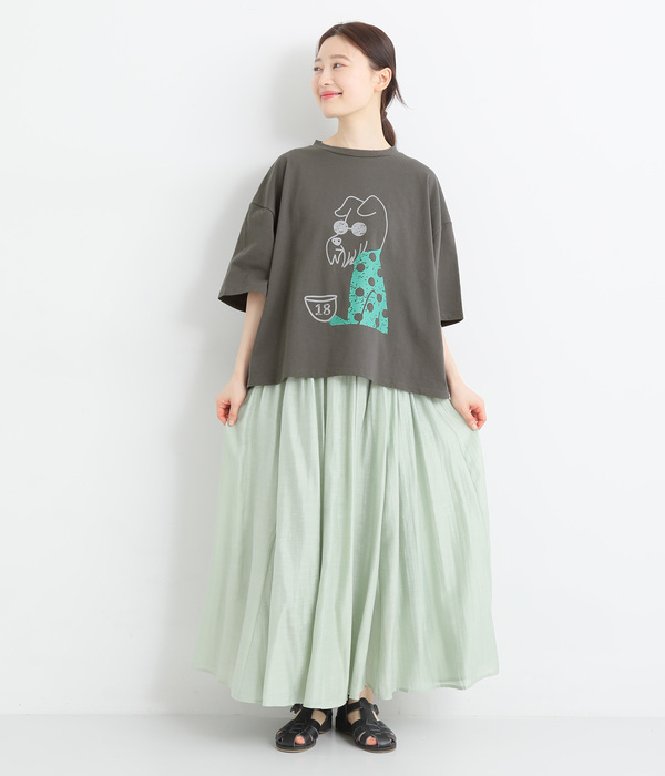 サングラスかけられた犬Tシャツ(C・ブラック)