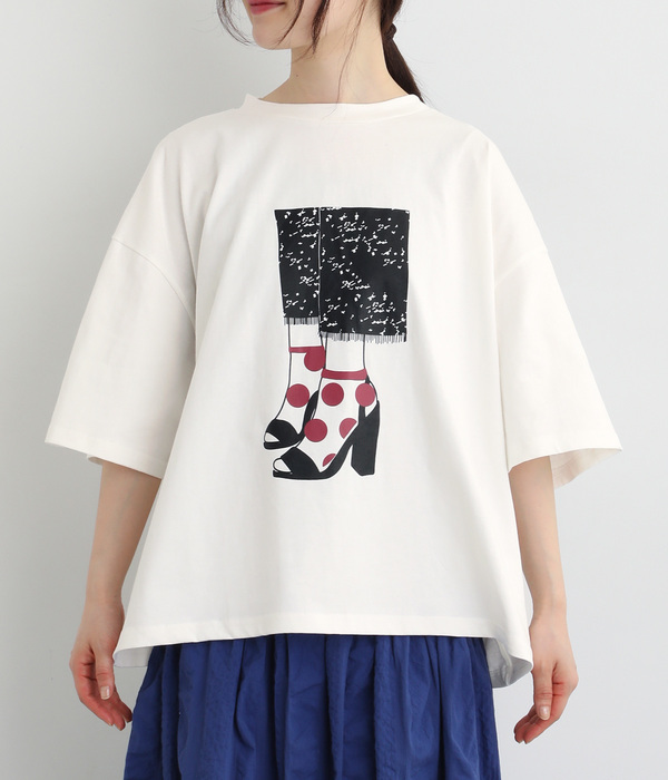 ハイヒールTシャツ(A・ホワイト)