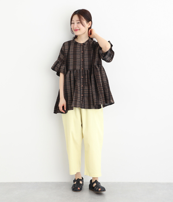 定番 ストレッチツイル丸みアンクルパンツ(A・ナチュラル)