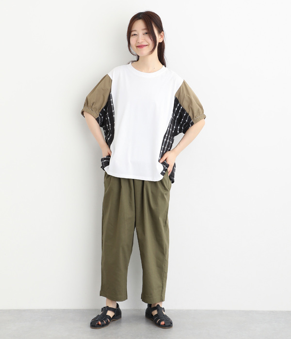 定番 ストレッチツイル丸みアンクルパンツ(A・ナチュラル)