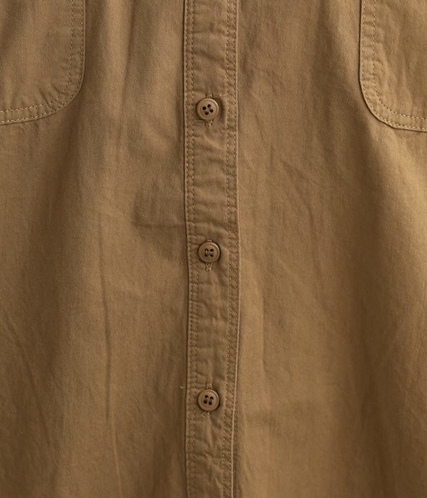 コットン ダブルポケットカジュアルシャツ(C・ブラウン)