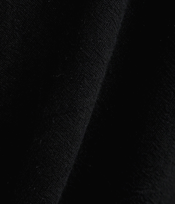 くすみカラーコットンリネン Vネックジャンパースカート(ブラック)