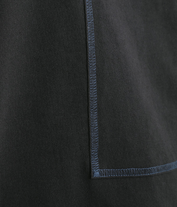 空紡糸天竺BIGポケット付きTシャツ(C・ブラック)