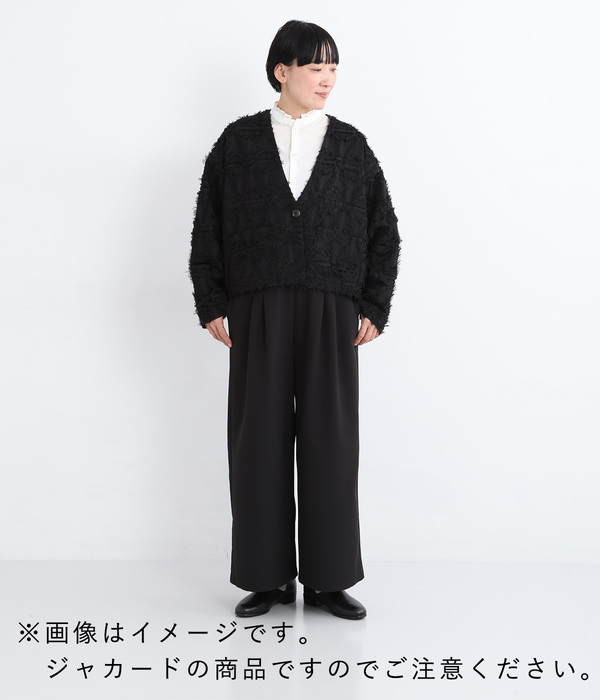Vネックショートジャケット(B・ブラック)