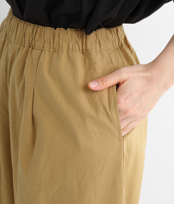コットンツイル タックワイドパンツ(B・ブラック)【新入荷
