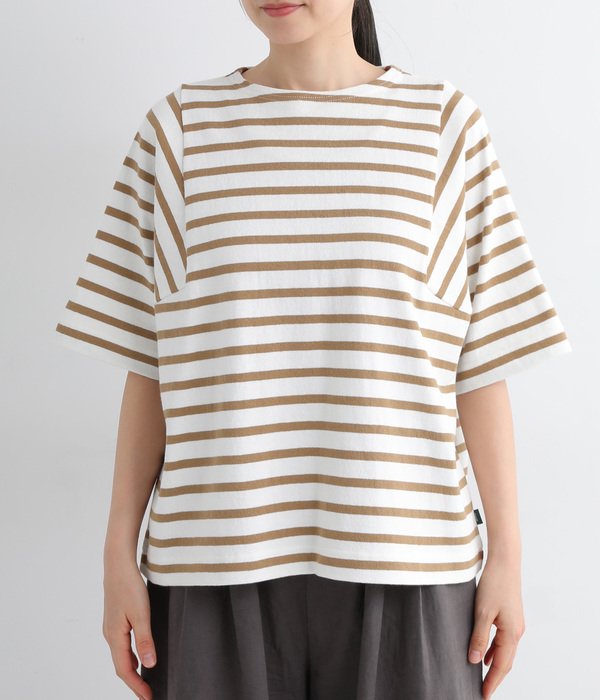ライトヘビー天竺 ワイドTシャツ(A・ブラウンボーダー)