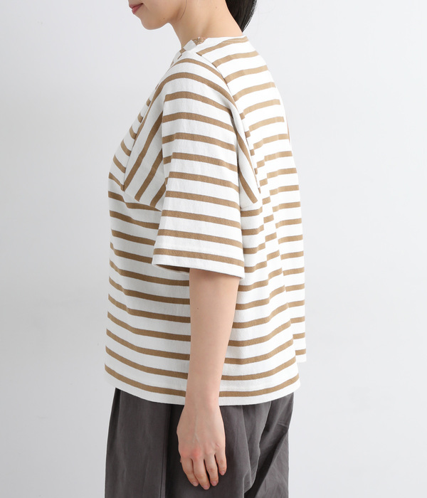 ライトヘビー天竺 ワイドTシャツ(A・ブラウンボーダー)