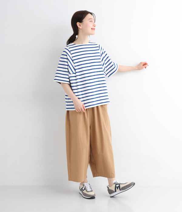 ライトヘビー天竺 ワイドTシャツ(B・ブルーボーダー)