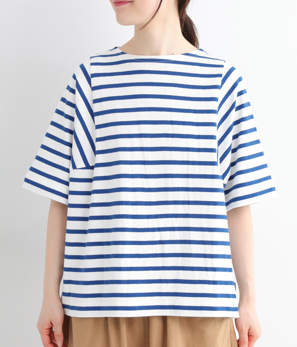ライトヘビー天竺 ワイドTシャツ(B・ブルーボーダー)
