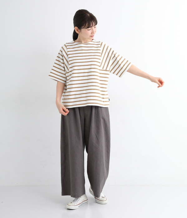 ライトヘビー天竺 ワイドTシャツ(B・ブルーボーダー)