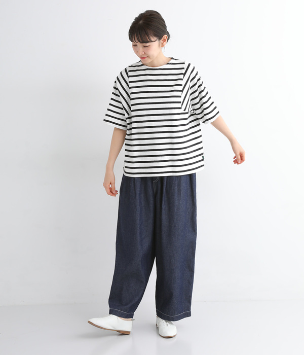 ライトヘビー天竺 ワイドTシャツ(B・ブルーボーダー)