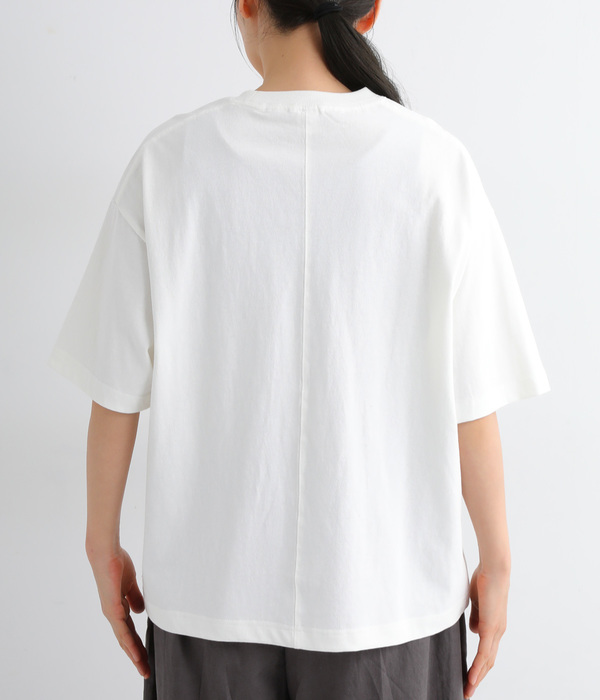 リサイクルコットン天竺 ロゴプリントTシャツ(A・オフホワイト)