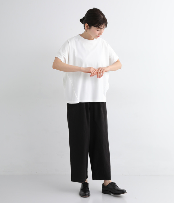 強撚スムース 切替ワイドTシャツ(A・オフ)