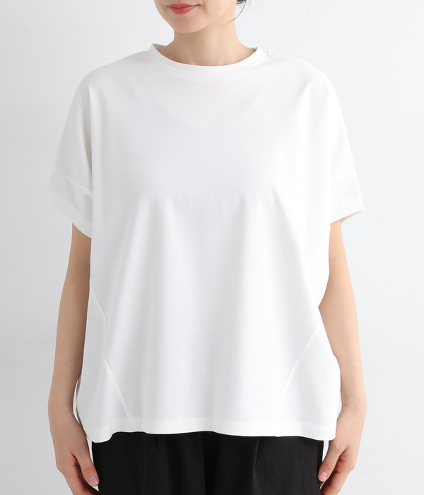 強撚スムース 切替ワイドTシャツ(A・オフ)