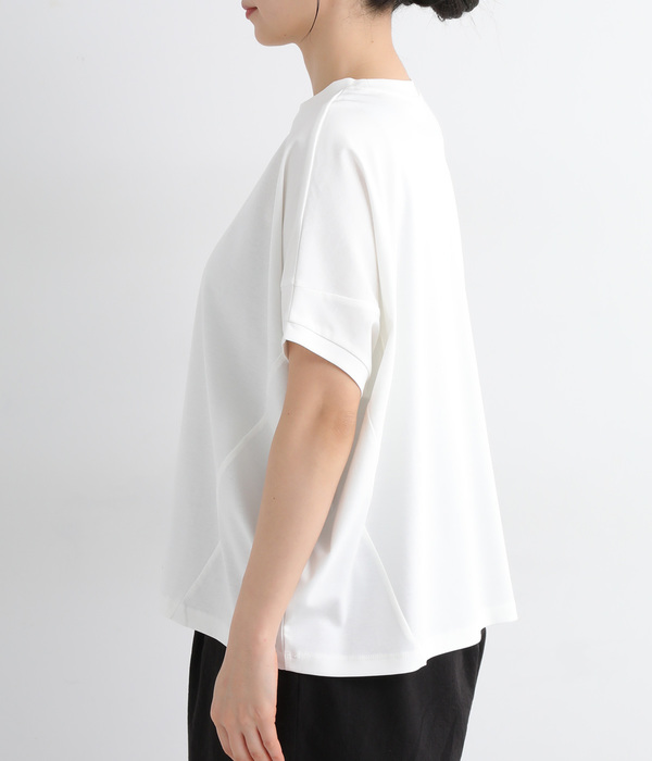 強撚スムース 切替ワイドTシャツ(A・オフ)