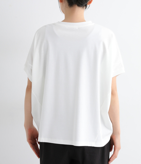 強撚スムース 切替ワイドTシャツ(A・オフ)