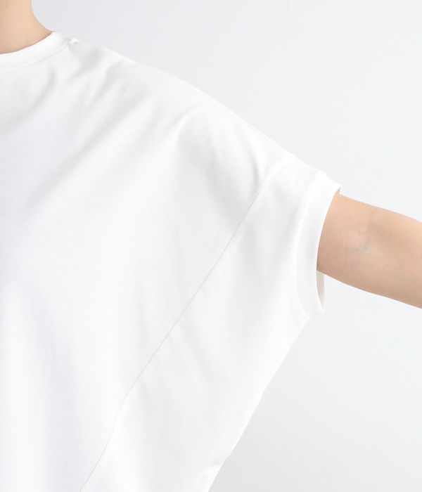 強撚スムース 切替ワイドTシャツ(A・オフ)