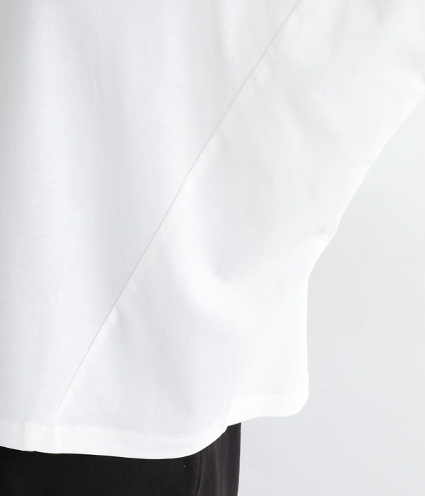 強撚スムース 切替ワイドTシャツ(A・オフ)