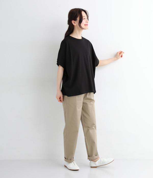 強撚スムース 切替ワイドTシャツ(A・オフ)